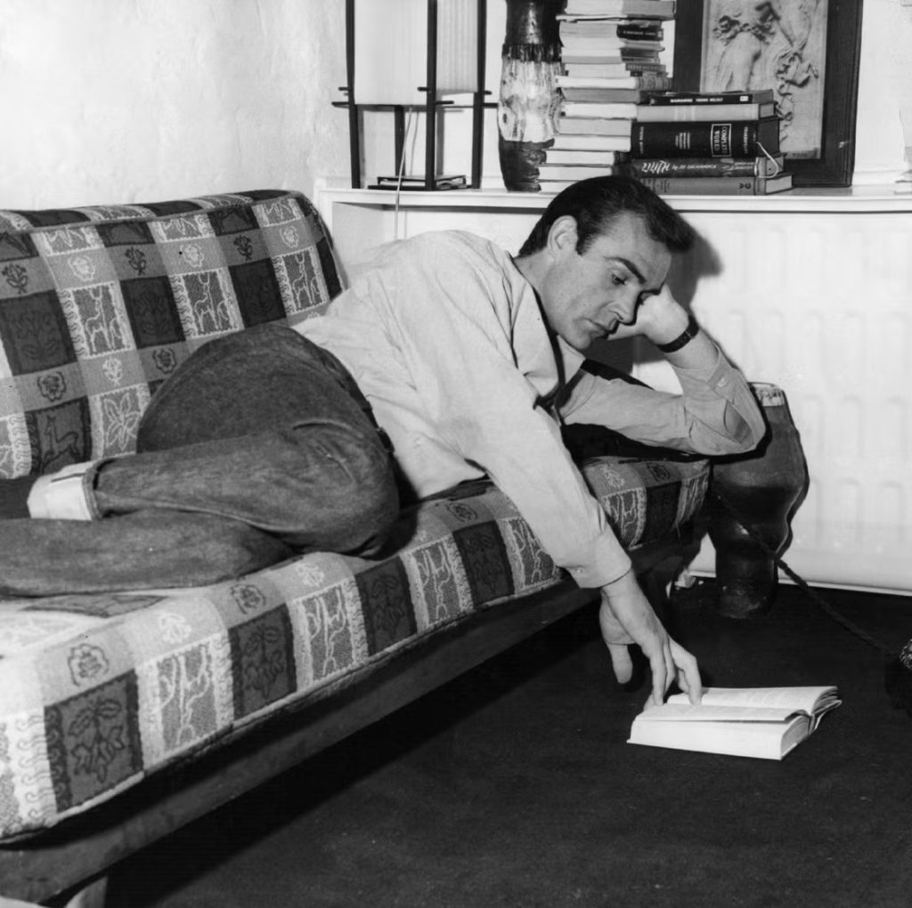 Scottish actor Sean Connery relaxing